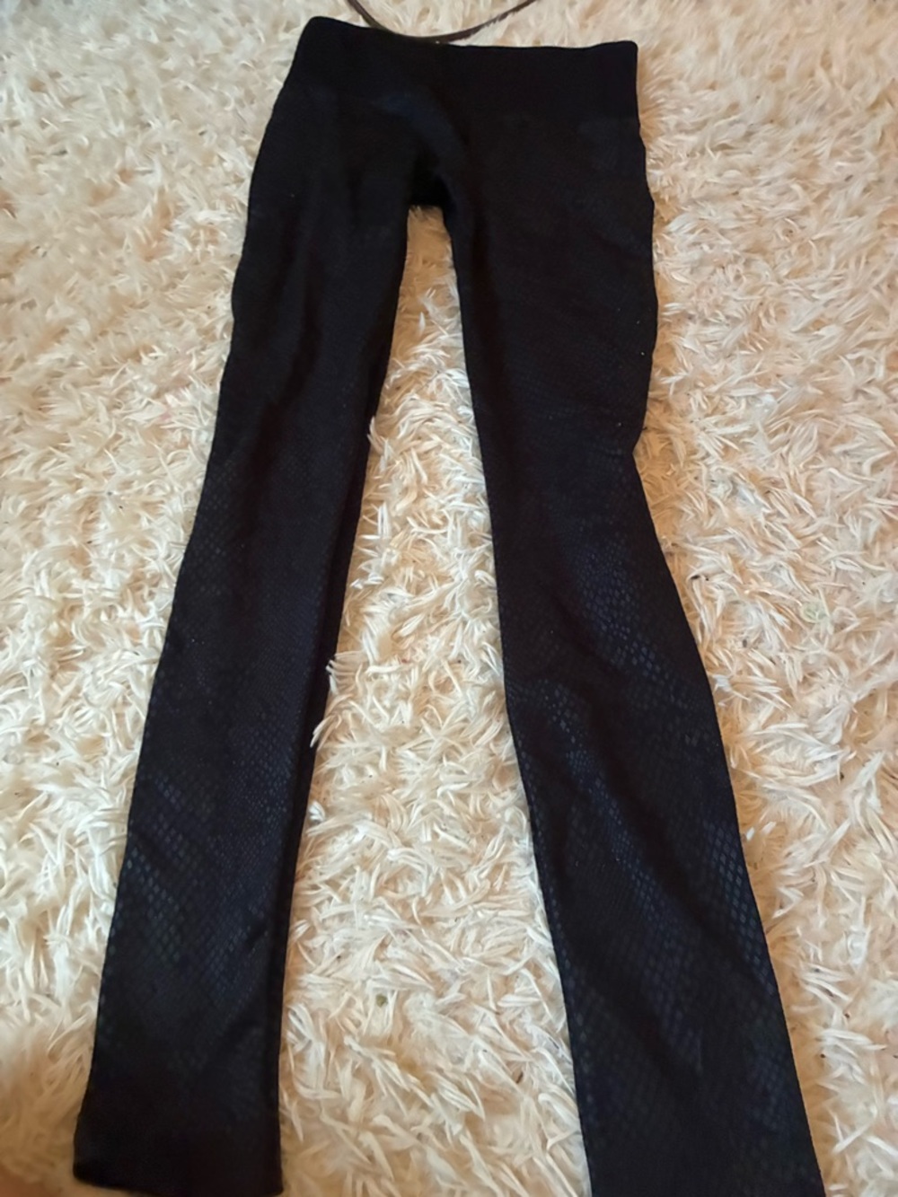 Black Textured Leggings